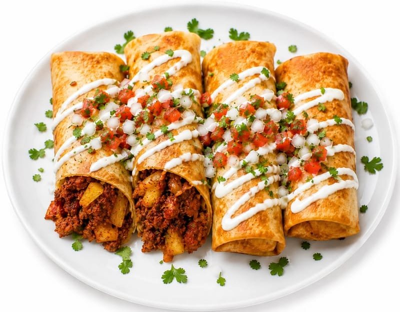 Seasoned Pork chimichangas