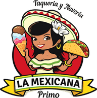 La Mexicana logo — woman in a sombrero holding a taco and an ice cream cone